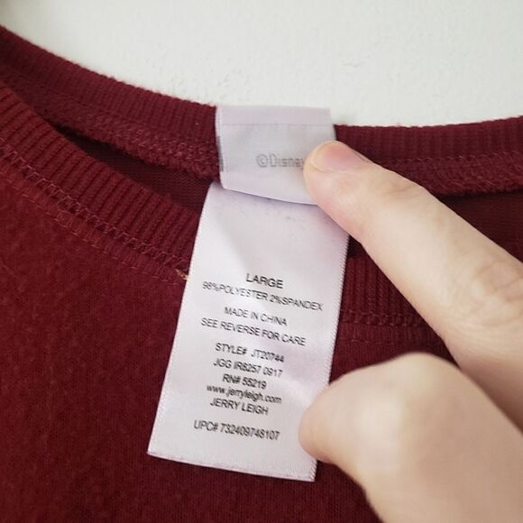 Disney Cold Shoulder Red & Gold Mickey Mouse Top - Picture 6 of 7